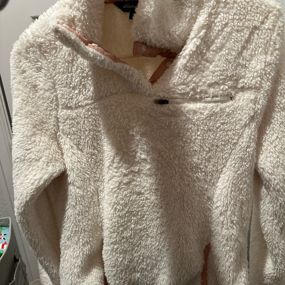Eddie Bauer Cream Sherpa Jacket